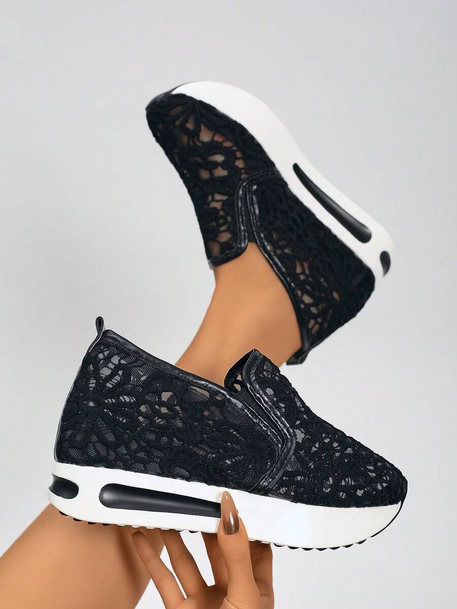 Élise - Baskets en Dentelle à Plateforme