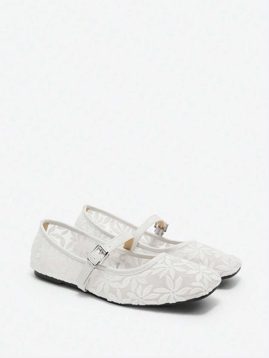 Jasmine - Ballerines Orthopédiques Mary Jane Broderie Florale