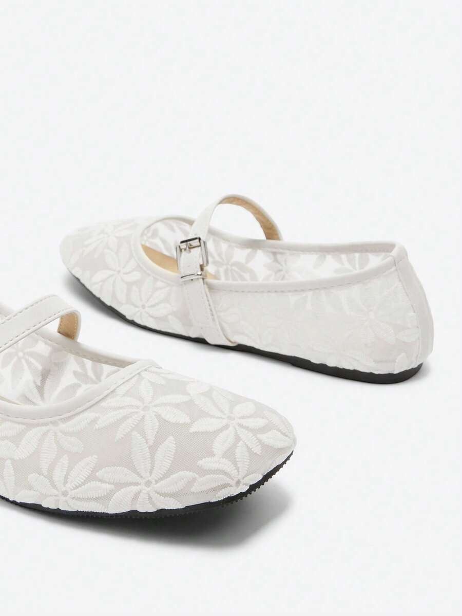 Jasmine - Ballerines Orthopédiques Mary Jane Broderie Florale