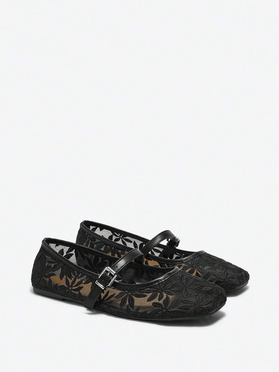 Jasmine - Ballerines Orthopédiques Mary Jane Broderie Florale
