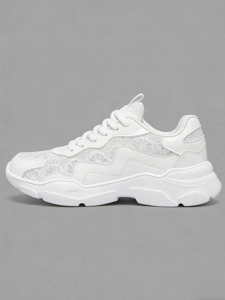Onde - Baskets en Dentelle et Cuir Vegan à Lacets