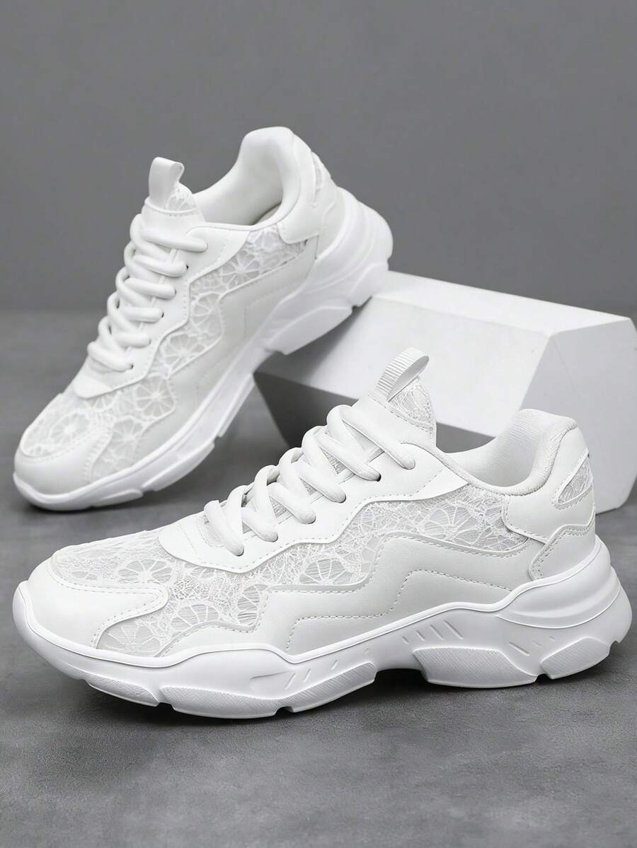 Onde - Baskets en Dentelle et Cuir Vegan à Lacets