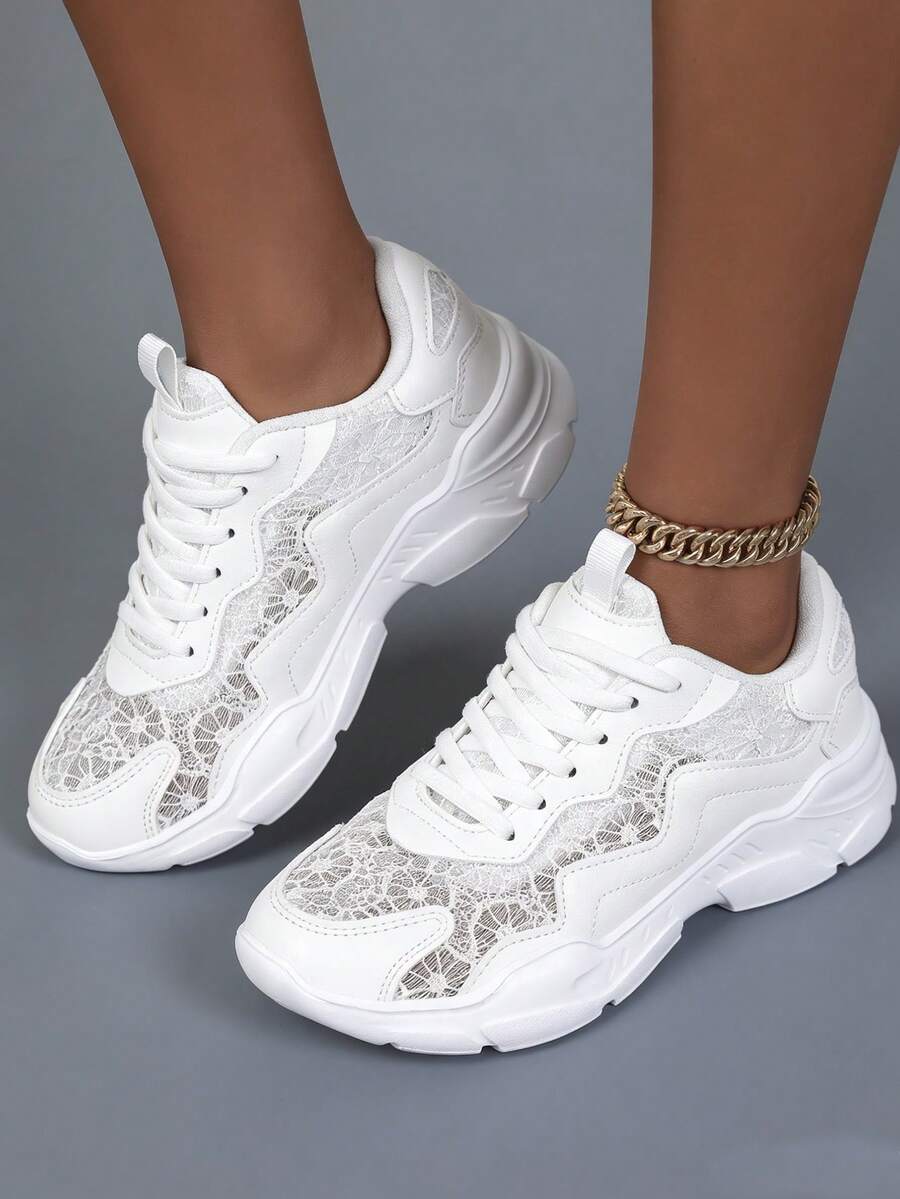 Onde - Baskets en Dentelle et Cuir Vegan à Lacets