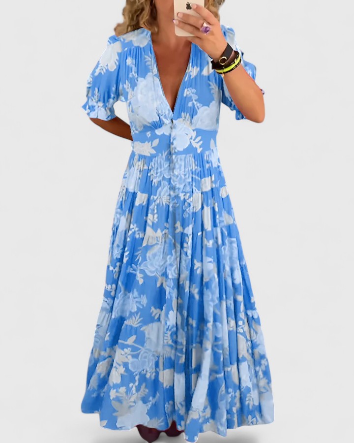 Rosalie | Robe fleurie légère col en V