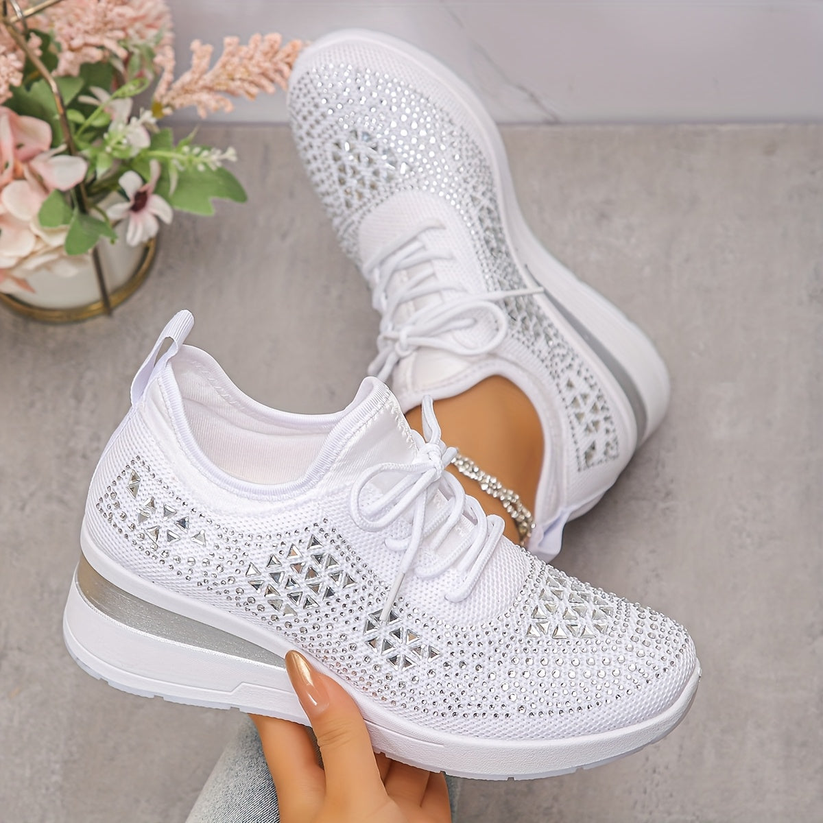 Cristal | Baskets Orthopédiques Ornées de Strass