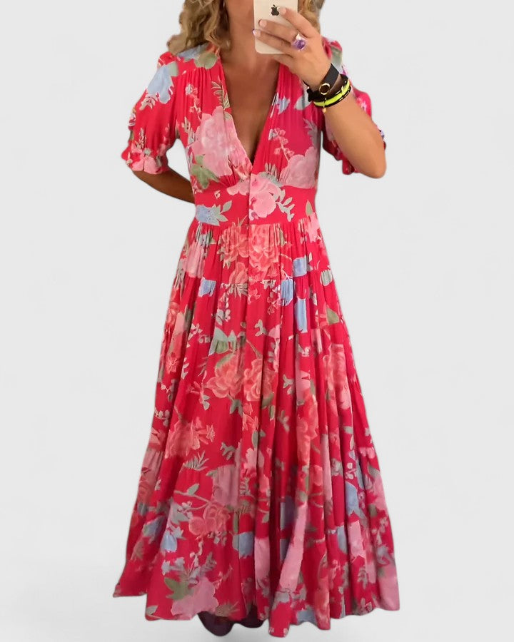 Rosalie | Robe fleurie légère col en V