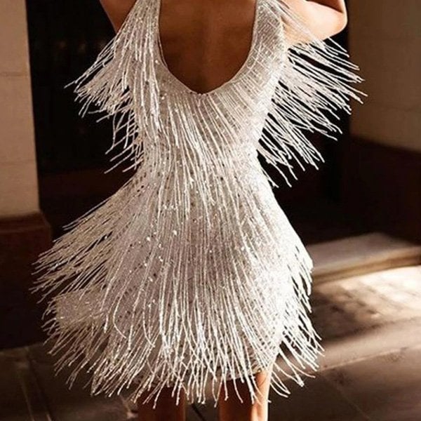 Scarlett | Robe à Franges Scintillantes