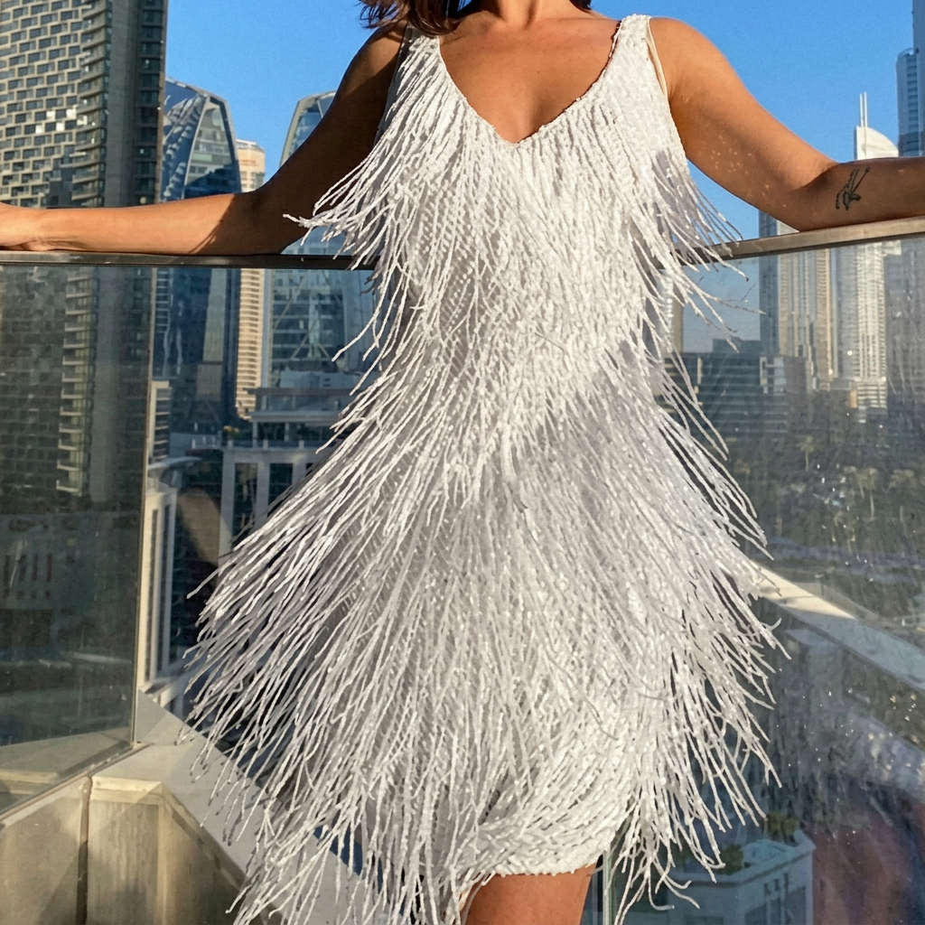 Scarlett | Robe à Franges Scintillantes