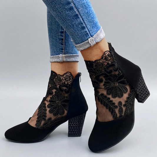 Celeste | Botines de Encaje con Tacones