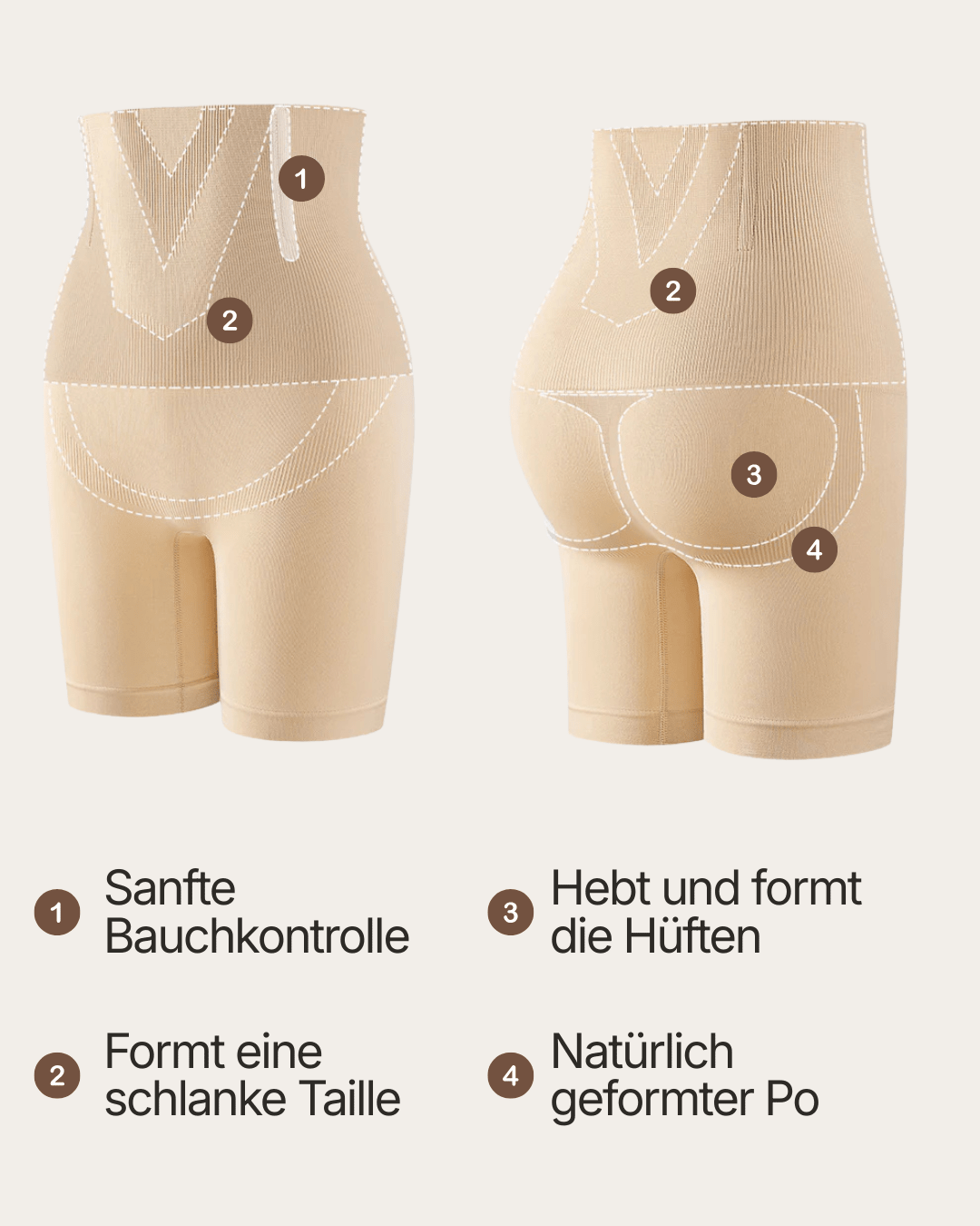 Shorts moldeadores con control de abdomen