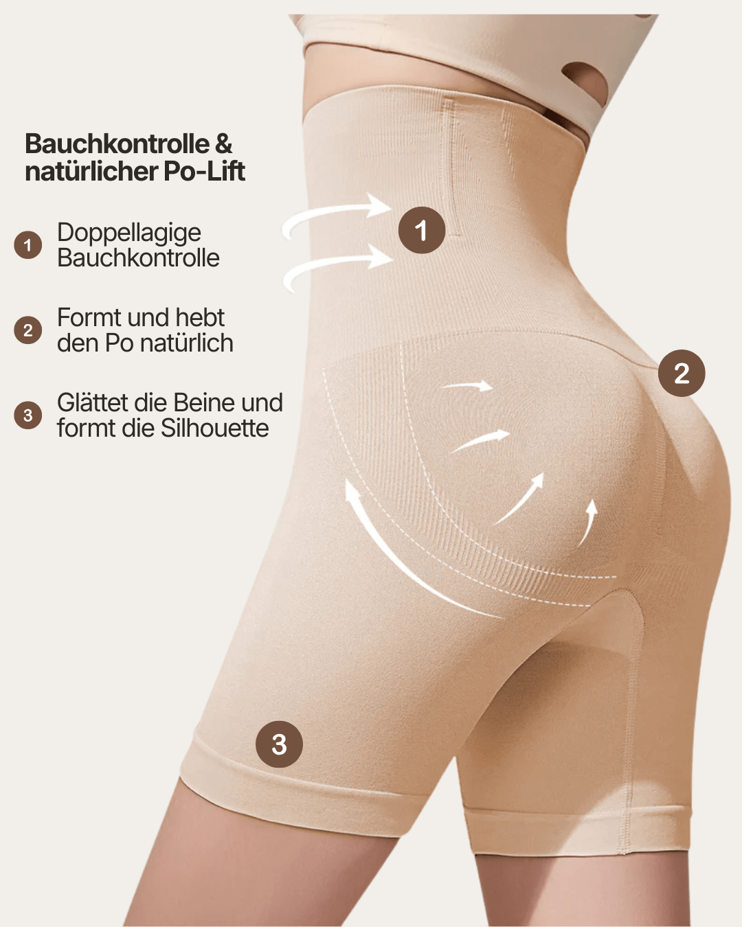 Shorts moldeadores con control de abdomen